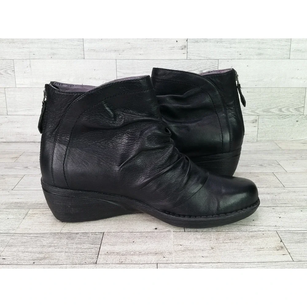 Womens Dansko Arisa Nappa Black Wedge Ankle Boots EU 39 Size 8.5-9 Shoes Booties